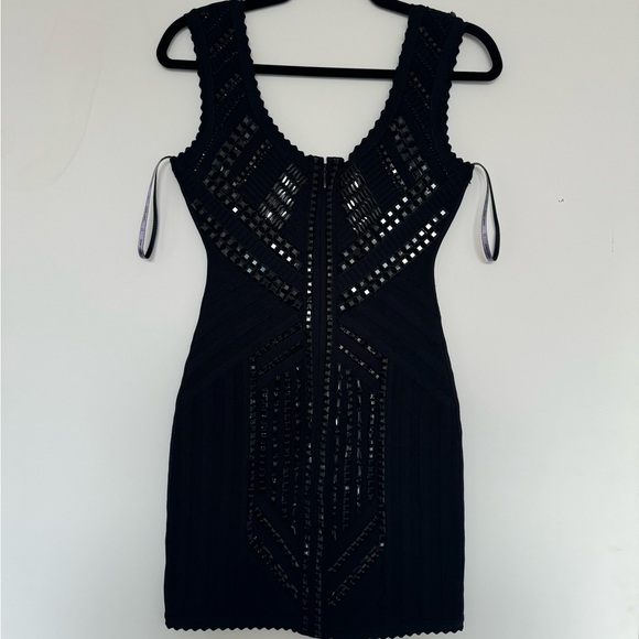 Herve Leger Black Beaded/Studded/Sequin Bandage Dress, size Small NWOT - Picture 5 of 8